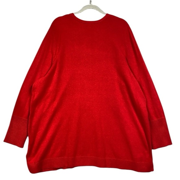 NEW J. Jill V-Neck Sweater Tunic Knit Size 3X Ruby Red - Picture 4 of 7